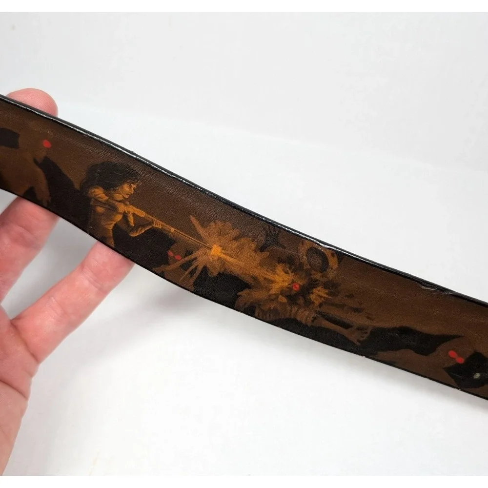 Jon Wye Belt Zombies in the Wild West Western Mens Size 38(?)‎ Leather USA Made